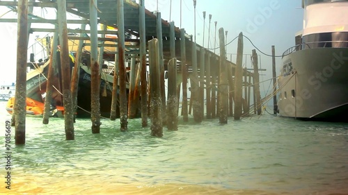Bophut beach with bridge on Koh Samui. Thailand video photo