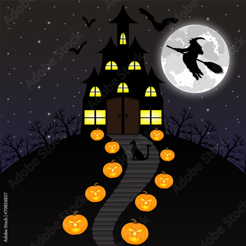 night landscape on Halloween