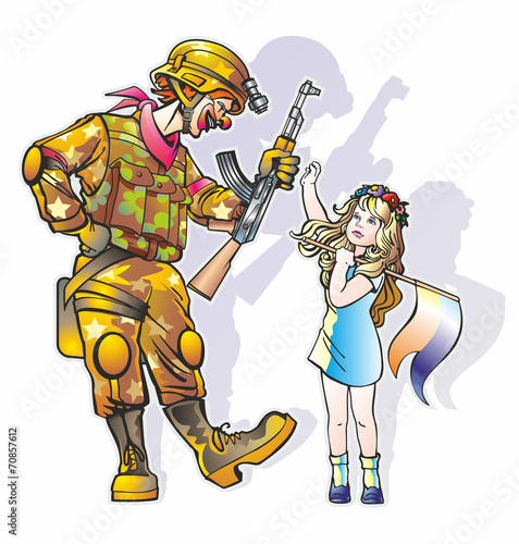 Clown and girl