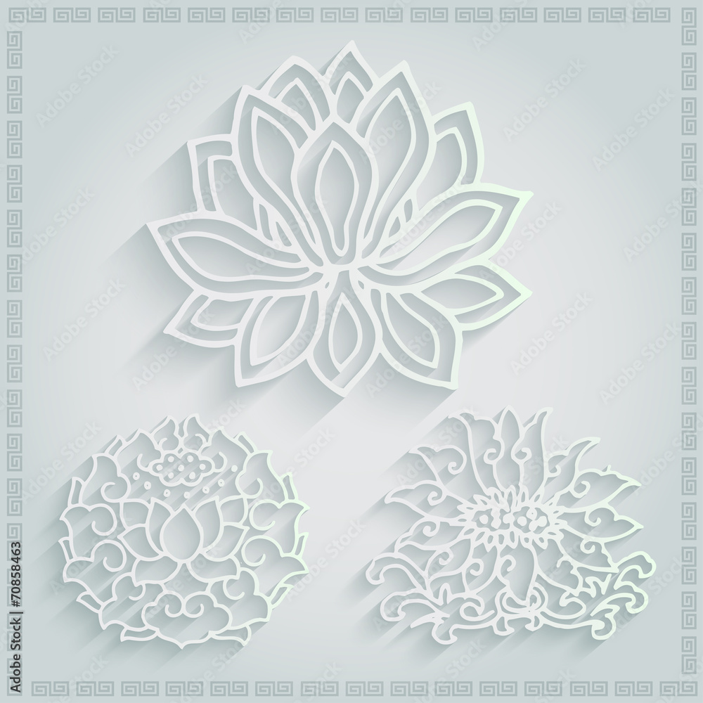 set of 3d oriental decorate element,chinese pattern set of 3d oriental decorate element,chinese pattern