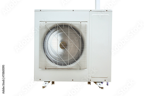 Unit of Air Conditioner on isolated white with clipping path.