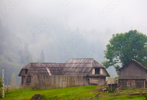 Wallpaper Mural beautiful wooden house on a green hill Torontodigital.ca