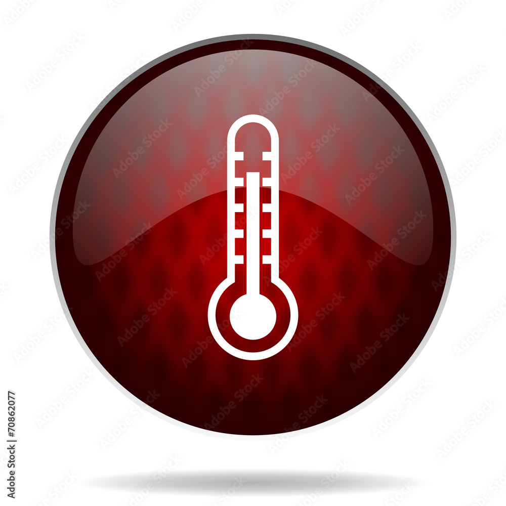 thermometer red glossy web icon on white background. thermometer red glossy web icon on white background.