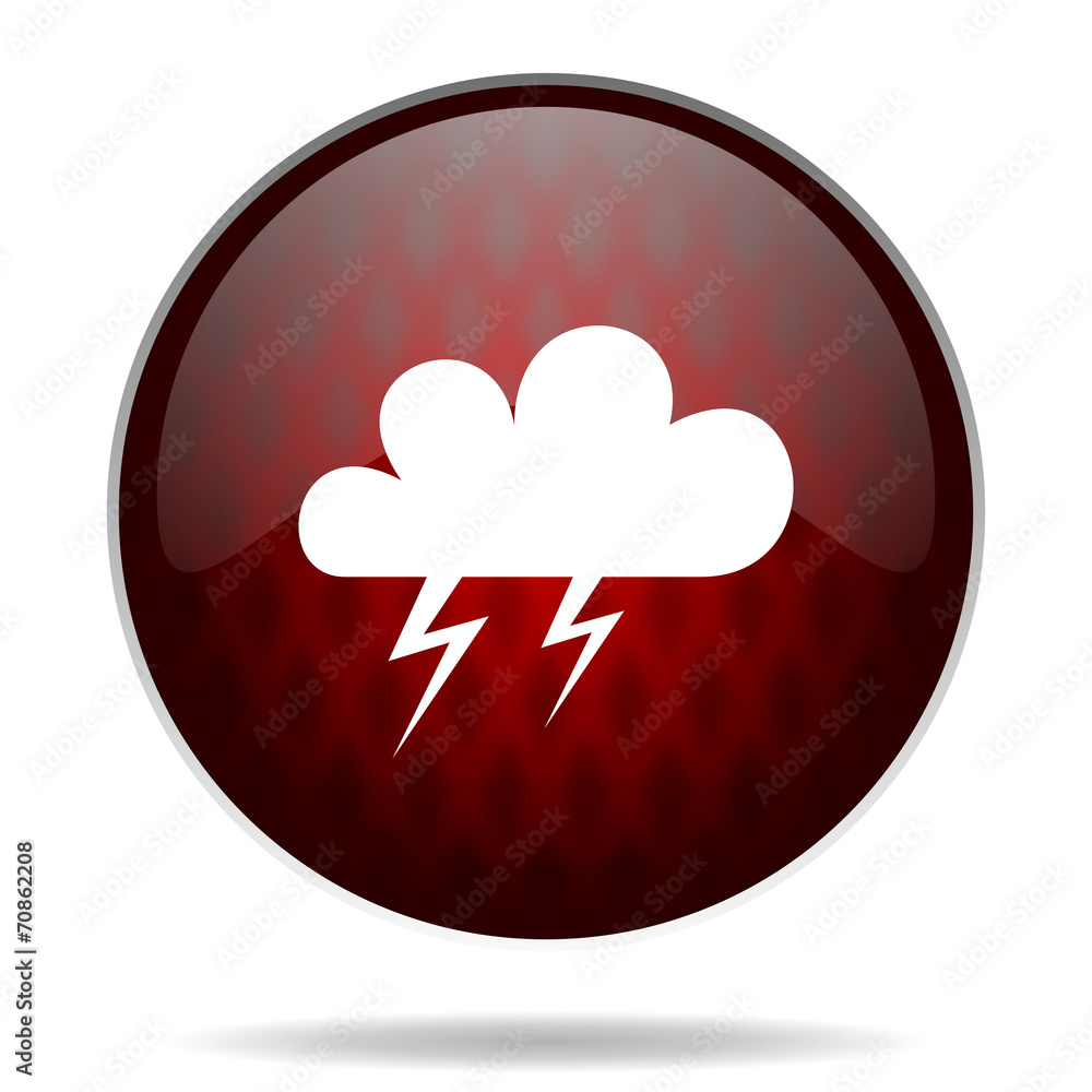 storm red glossy web icon on white background. storm red glossy web icon on white background.