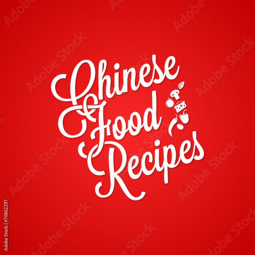 chinese food vintage lettering background