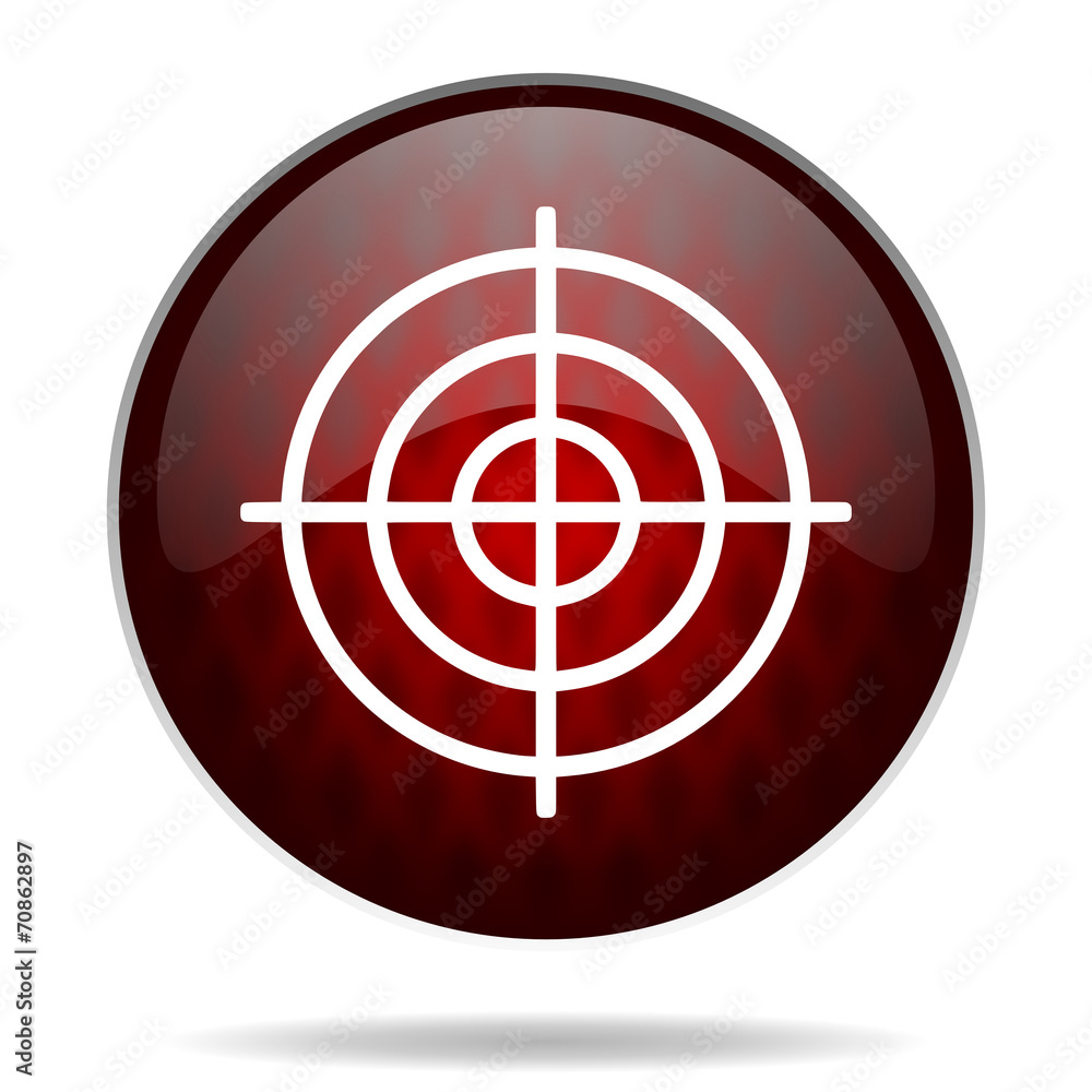 target red glossy web icon on white background. target red glossy web icon on white background.