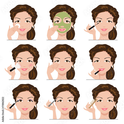 set of women with make-up
