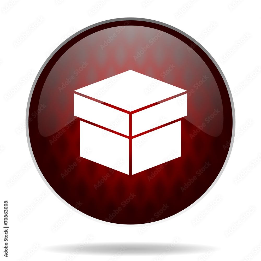 box red glossy web icon on white background. box red glossy web icon on white background.