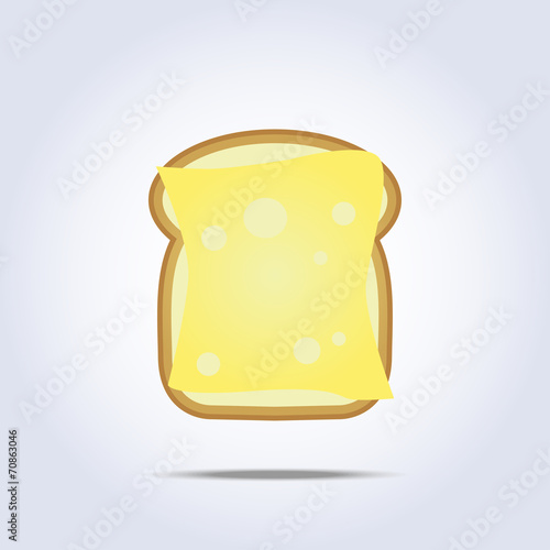 White bread toast icon with cheese