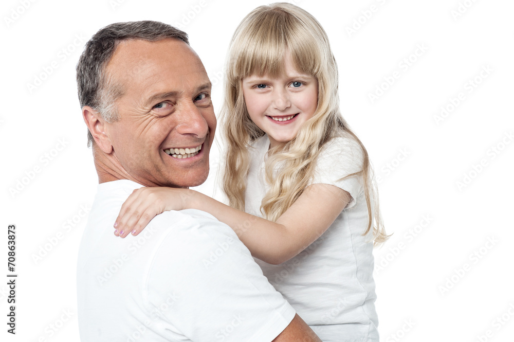 Cheerful father with cute little daughter Cheerful father with cute little daughter