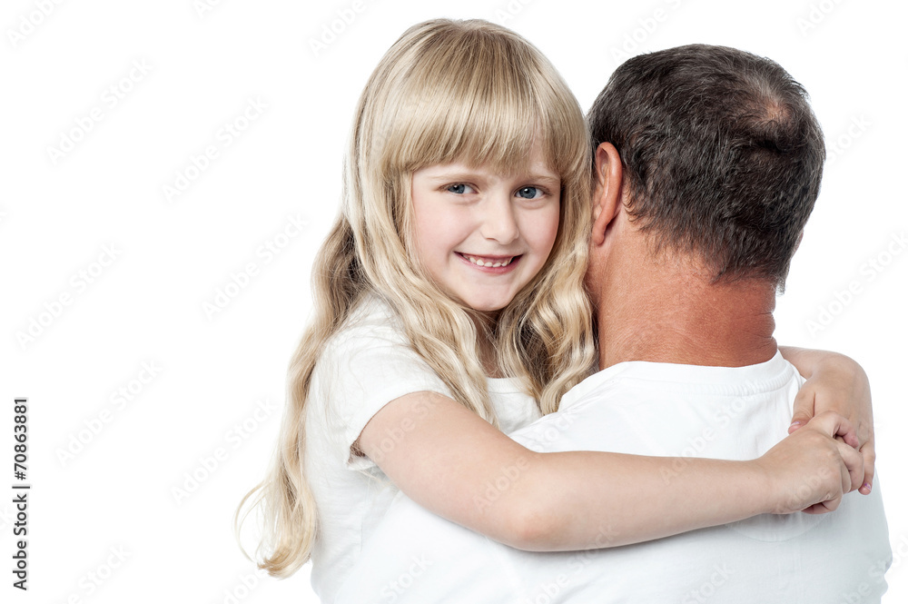 Father holding his cute little daughter Father holding his cute little daughter