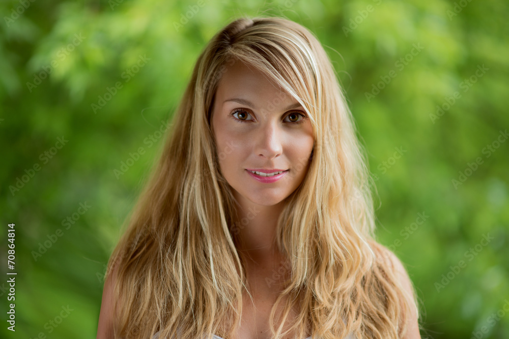 beautiful girl with blond hair at green background beautiful girl with blond hair at green background