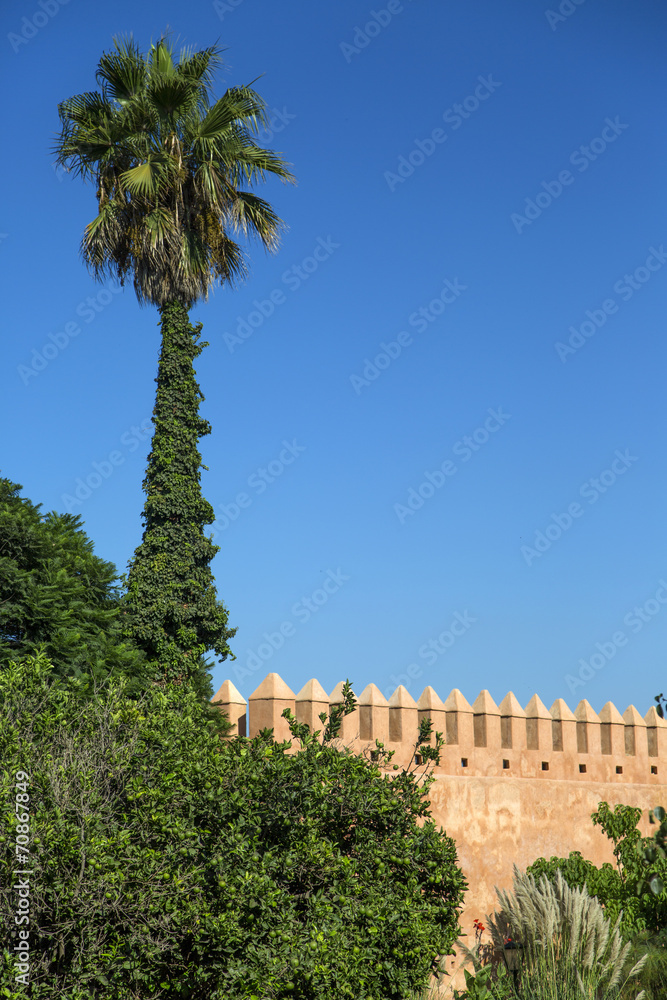 Old city walls in Rabat, Morocco