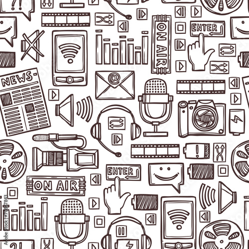 Media sketch seamless pattern
