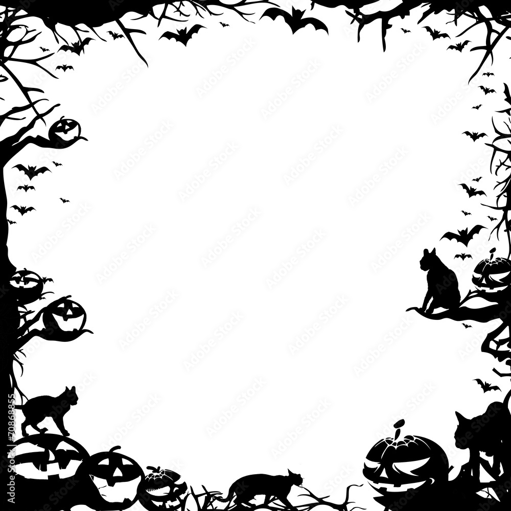 Halloween frame border isolated on white