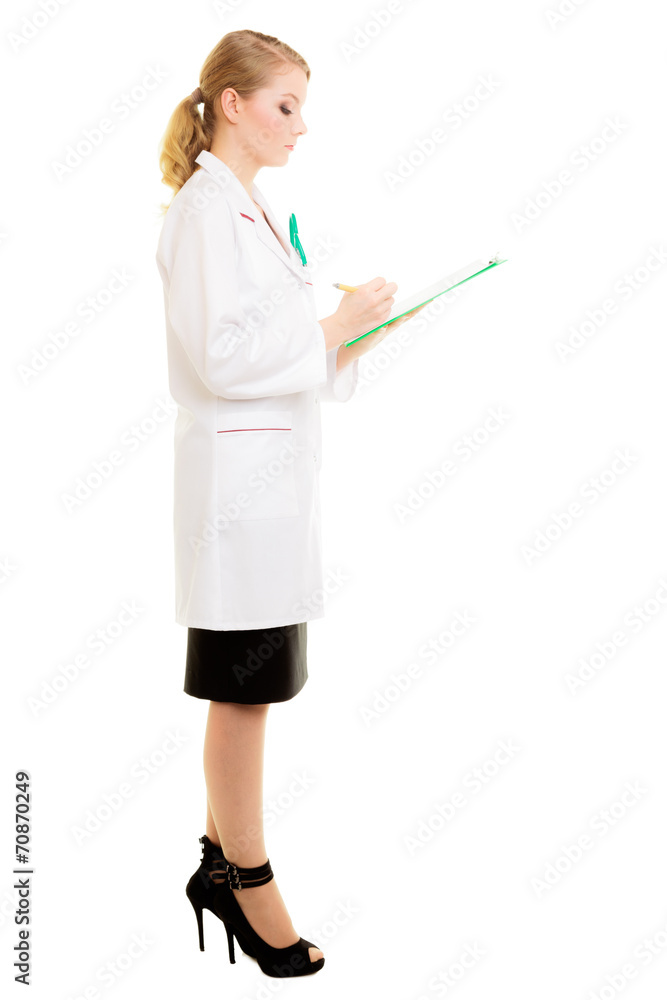 Woman doctor in lab coat with stethoscope. Medical Woman doctor in lab coat with stethoscope. Medical