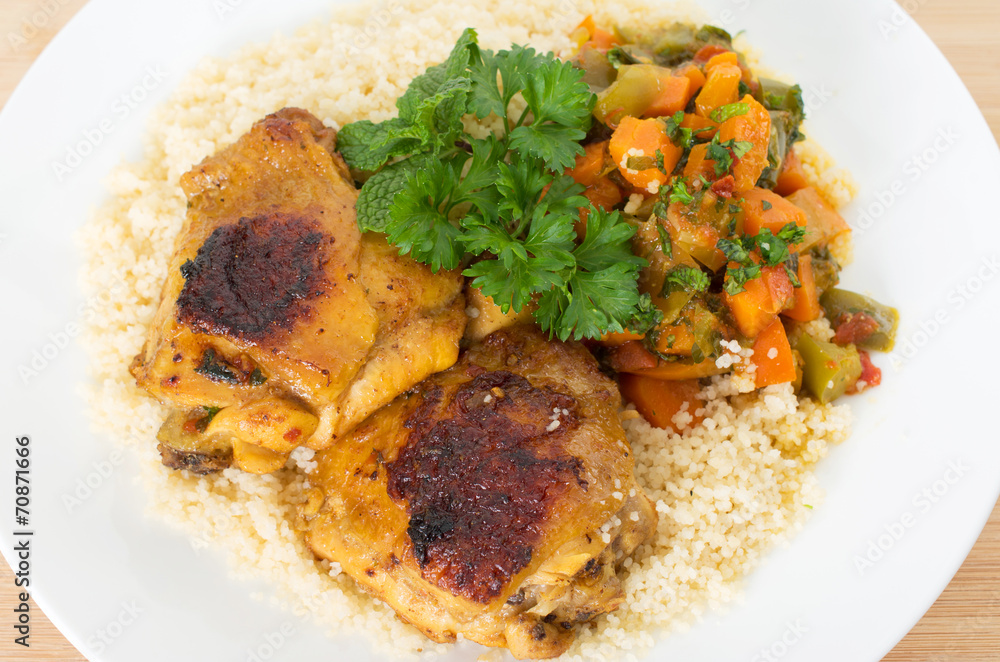 Cous cous Kabylia with chicken and vegetables Cous cous Kabylia with chicken and vegetables