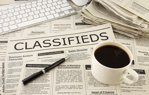 classifieds ads on newspaper