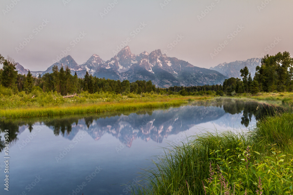 Fototapeta premium The Grand Tetons at sunrise