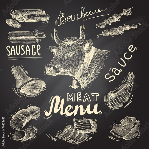 Meat chalkboard set