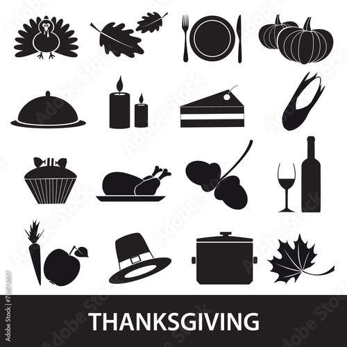 thanksgiving icons set eps10