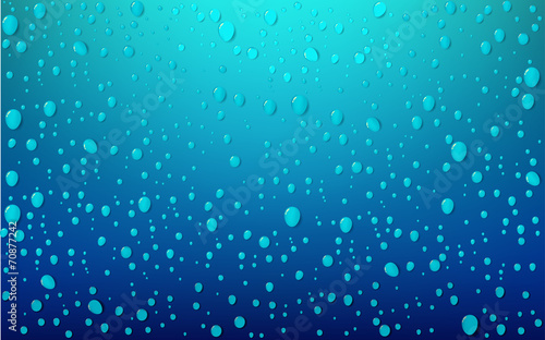 Water Drop On Blue Background