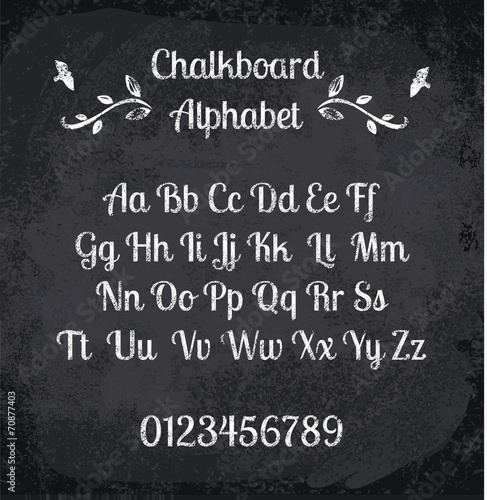 Vector illustration of chalked alphabet