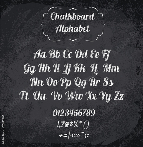 Vector illustration of chalked alphabet