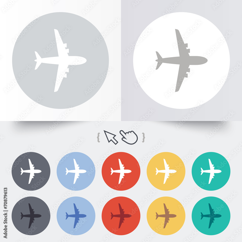 Airplane sign. Plane symbol. Travel icon.