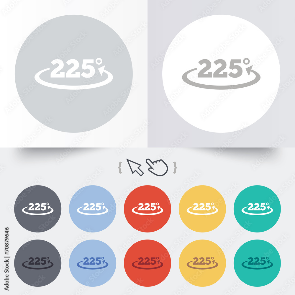 Angle 225 degrees sign icon. Geometry math symbol Angle 225 degrees sign icon. Geometry math symbol