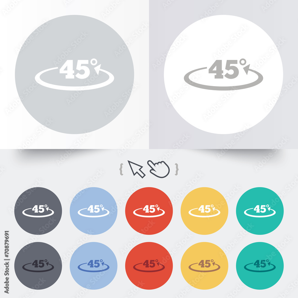 Angle 45 degrees sign icon. Geometry math symbol Angle 45 degrees sign icon. Geometry math symbol