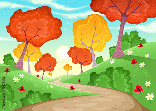 Landscape with trees.