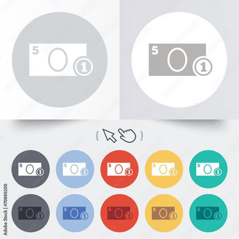 Cash sign icon. Money symbol. Coin. Cash sign icon. Money symbol. Coin.