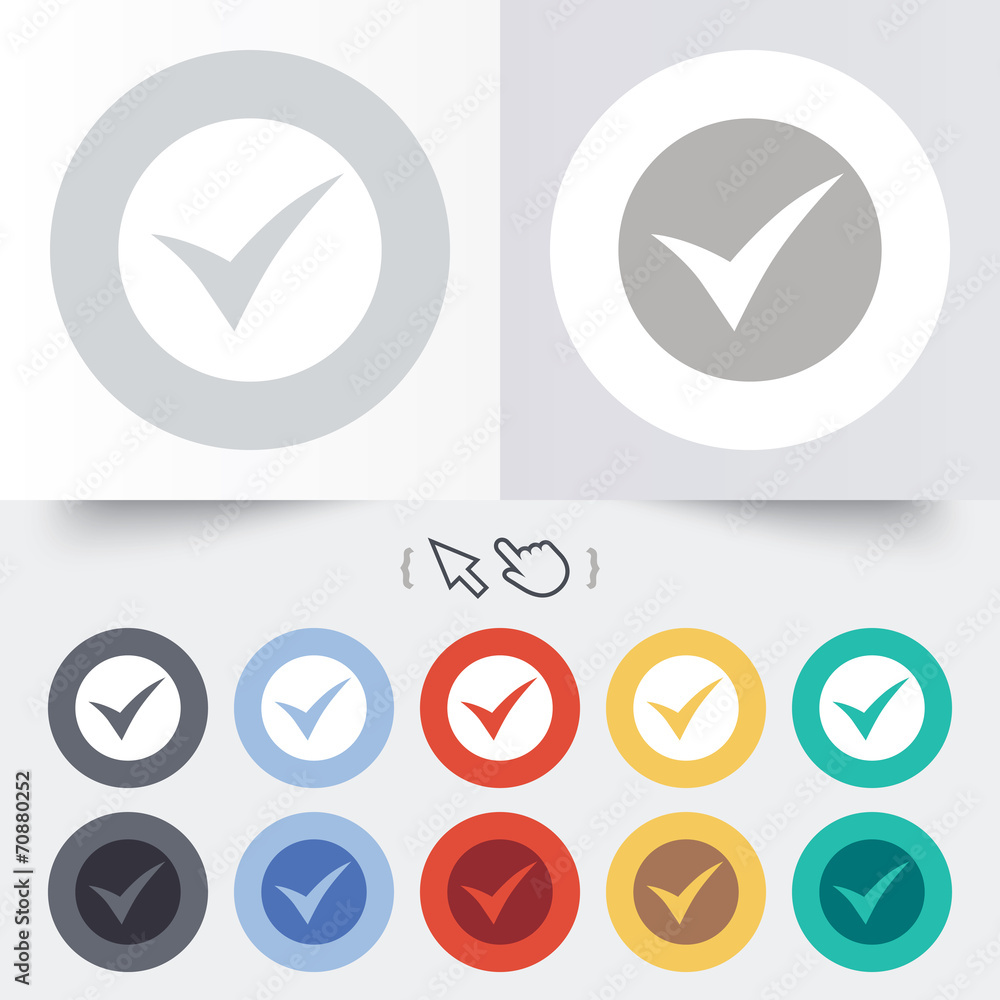Check sign icon. Yes symbol. Check sign icon. Yes symbol.