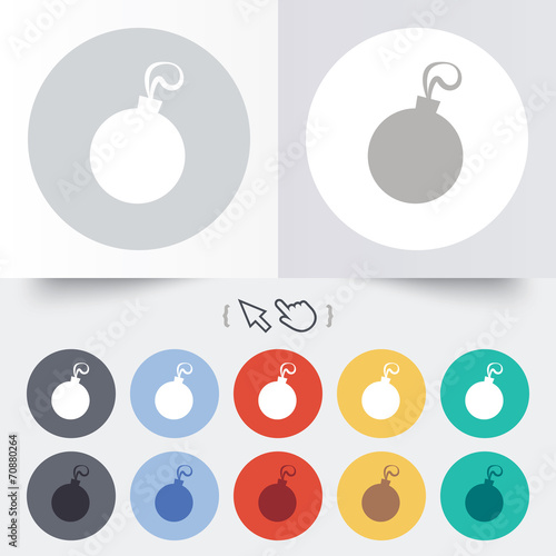 Christmas ball sign icon. Holidays button.