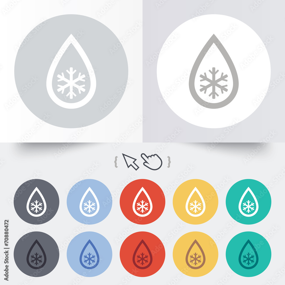 Defrosting sign icon. From ice to water symbol. Defrosting sign icon. From ice to water symbol.