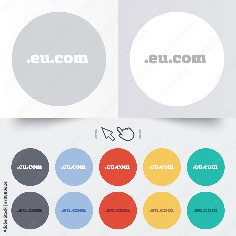 Domain EU.COM sign icon. Internet subdomain Domain EU.COM sign icon. Internet subdomain