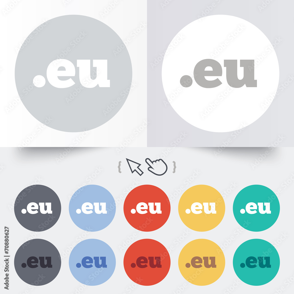 Domain EU sign icon. Top-level internet domain Domain EU sign icon. Top-level internet domain