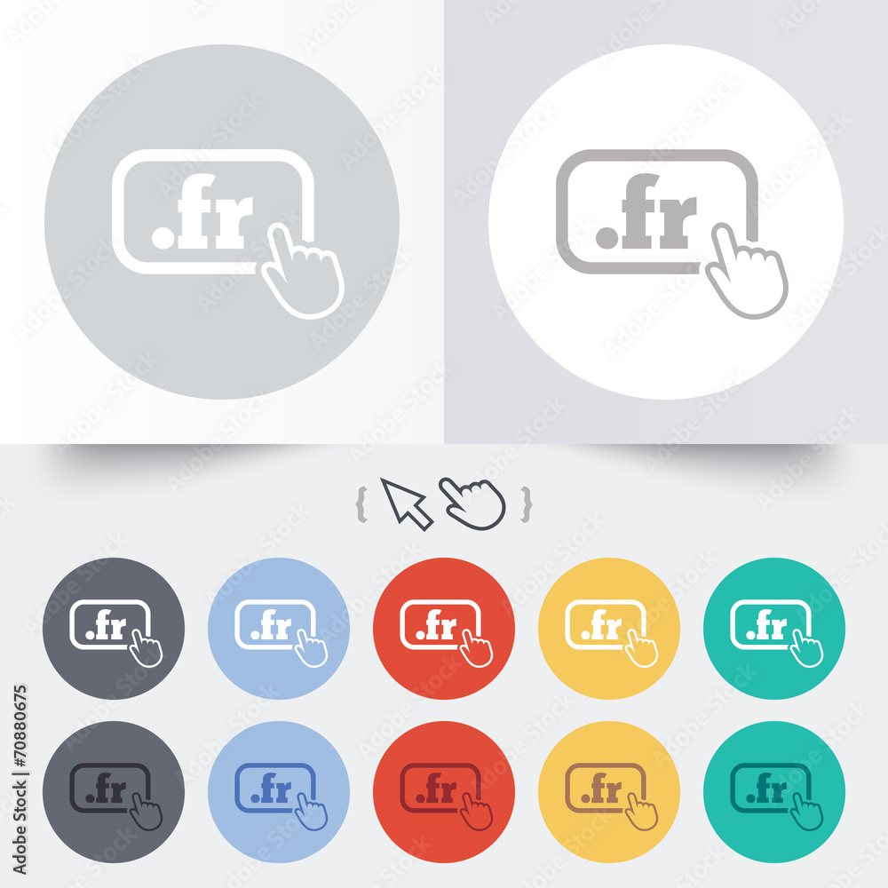 Domain FR sign icon. Top-level internet domain Domain FR sign icon. Top-level internet domain