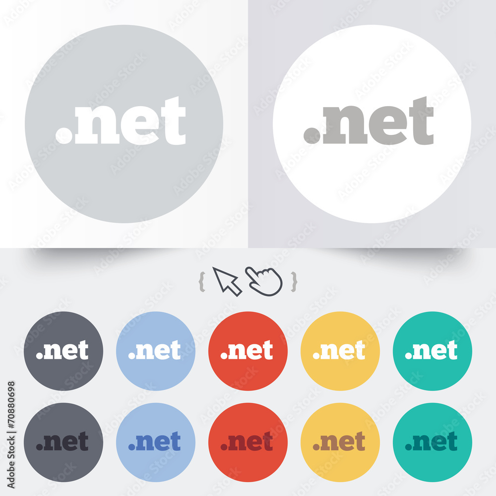 Domain NET sign icon. Top-level internet domain Domain NET sign icon. Top-level internet domain