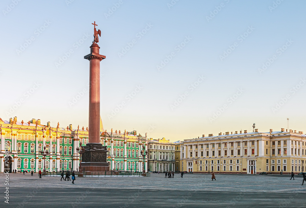 Palace Square and the Alexander Column of St. Petersburg