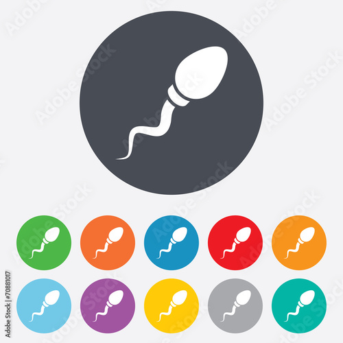 Sperm sign icon. Fertilization symbol.