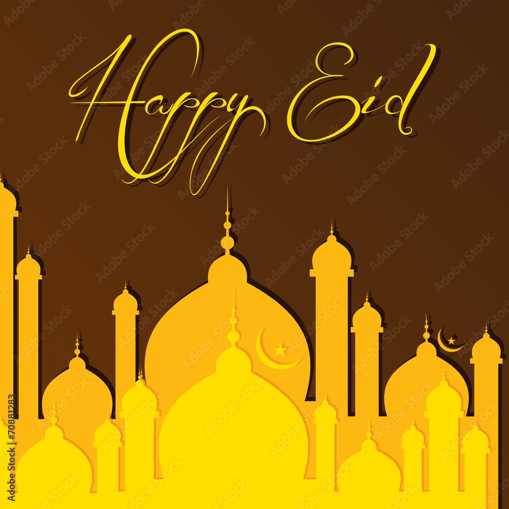 Creative Eid greeting vector illustration