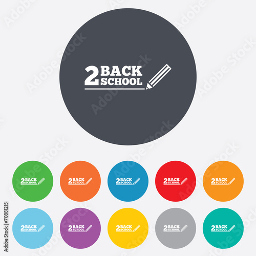 Back to school sign icon. Back 2 school symbol.