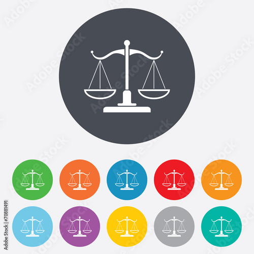 Scales of Justice sign icon. Court of law symbol