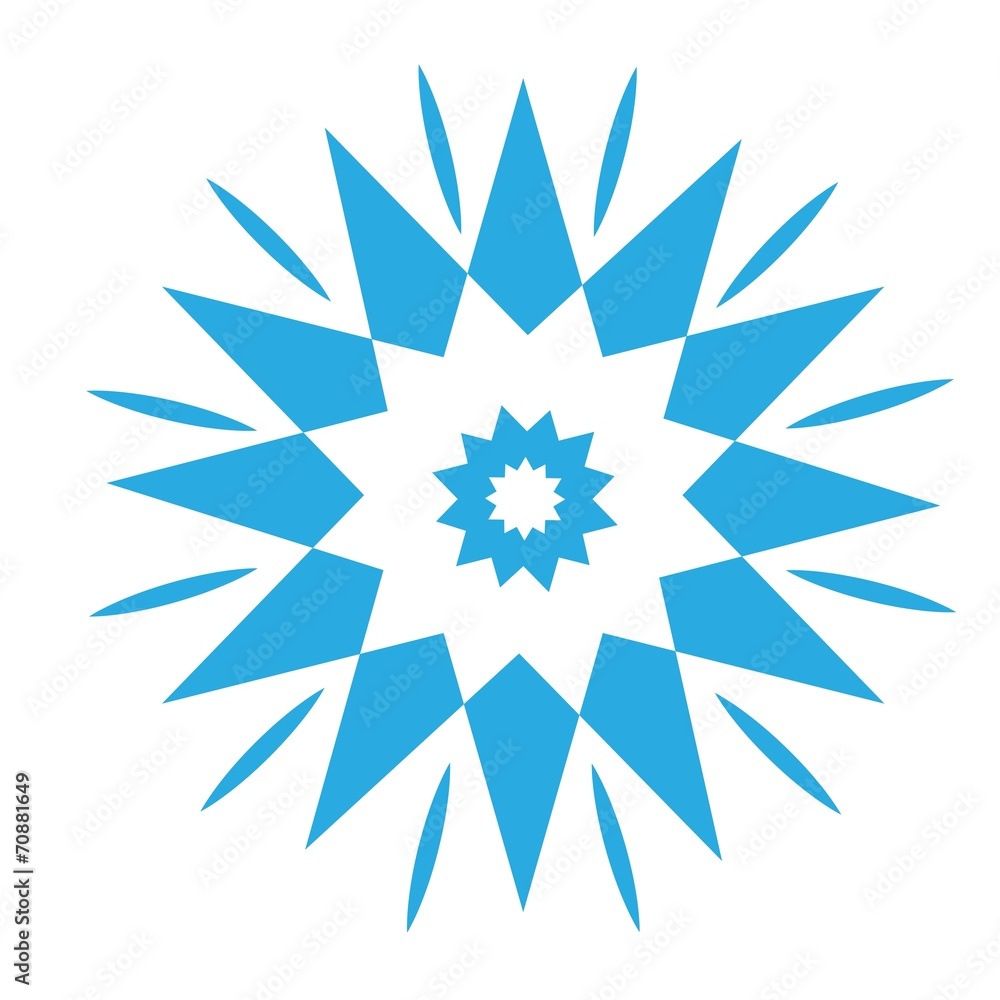Delicate digital blue snowflake design Delicate digital blue snowflake design