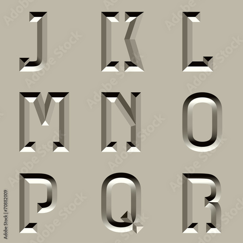 vector stone carved alphabet font - part 2