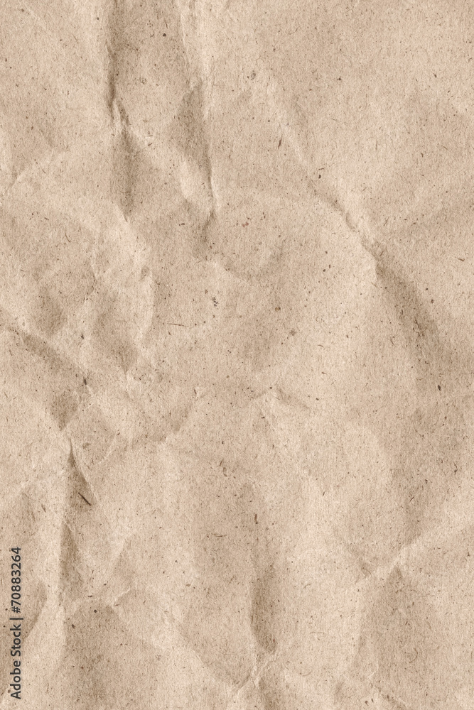 Naklejka premium Recycle Beige Kraft Paper Crumpled Grunge Texture