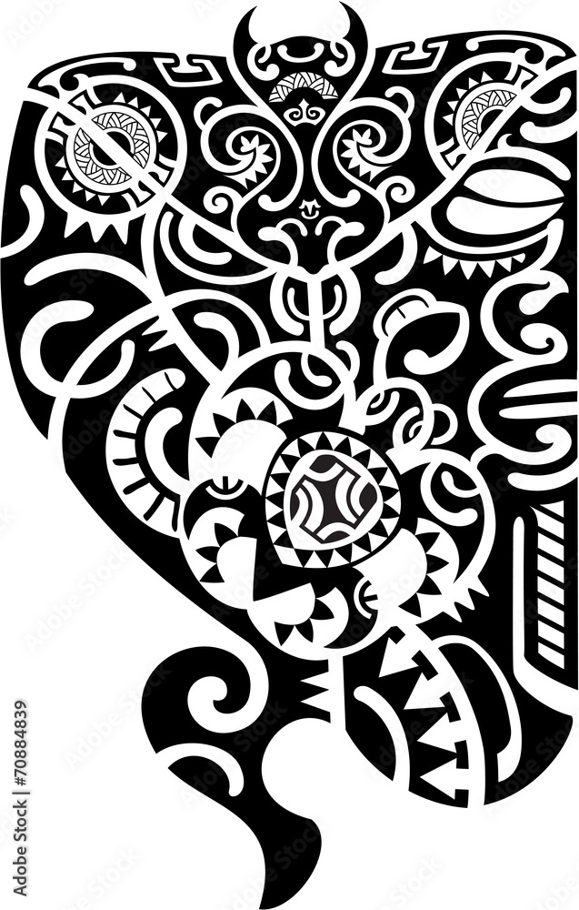 Maori tattoo leg design