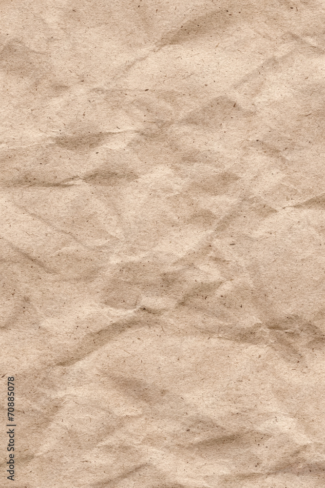 Naklejka premium Recycle Beige Kraft Paper Crumpled Grunge Texture